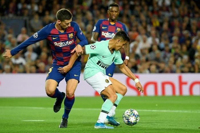Clement Lenglet (left) will miss Barcelona's game against Leganes on Saturday through injury