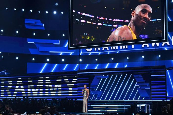 Host singer-songwriter Alicia Keys speaks about late NBA legend Kobe Bryant during the 62nd Annual Grammy Awards
