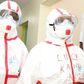 File image of medics wearing protective gear at Mbagathi Hospital in Nairobi where an isolation and treatment centre for the new coronavirus was set up on March 6