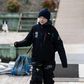 Swedish climate activist Greta Thunberg bords the catamaran "La Vagabonde" as she sets sail to Europe from Hampton, Virginia