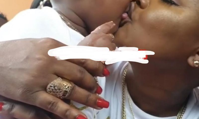 Nana Ama McBrown kisses Baby Maxin