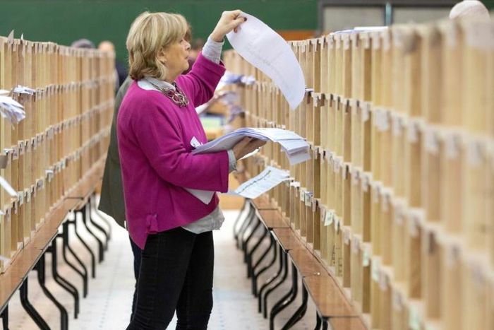 Irish officials are counting votes following Saturday's election with an exit poll forecasting Prime Minister Leo Varadkar's incumbent Fine Gael party facing a three-way dead heat