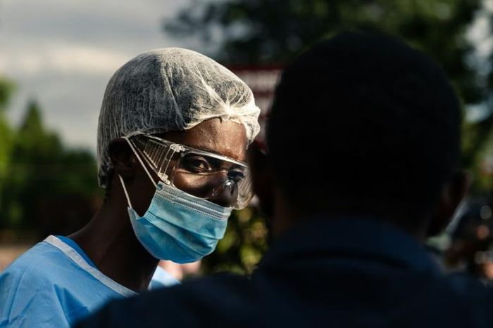 Doctors and nurses in Zimbabwe staged a walk-out in protest over a lack of protective clothing