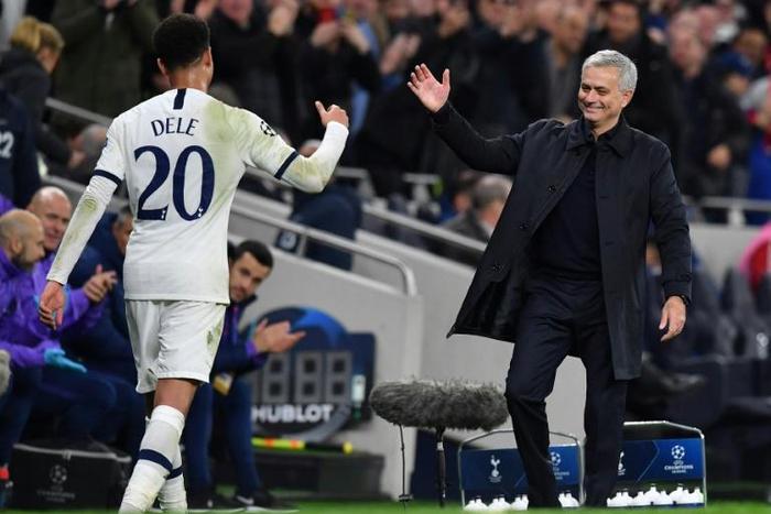 Dele delivers: Dele Alli (left) scored as Jose Mourinho (right) won his first home match in charge of Tottenham