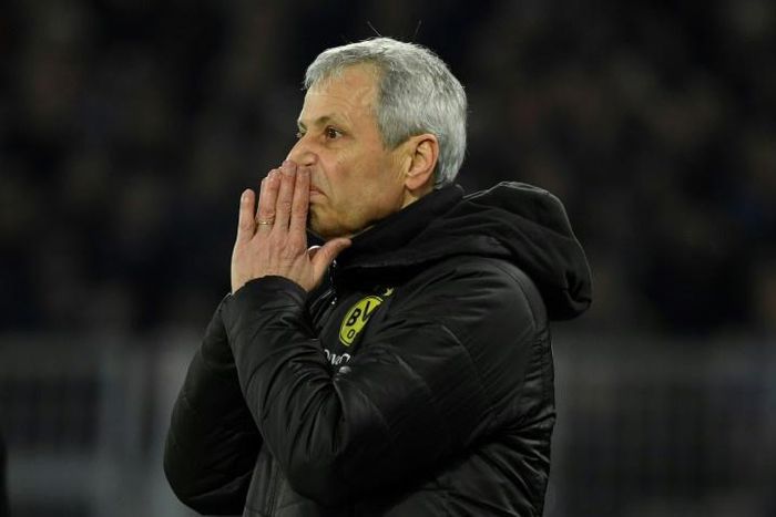 Borussia Dortmund's Swiss coach Lucien Favre is under pressure after his side were 3-0 down to bottom side Paderborn on Friday before drawing 3-3 at home.