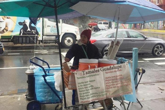 Mexican Guadalupe Galicia, 40, has been selling tamales and rice pudding for more than 20 years in New York. She has paid about $12,000 in fines for not having a permit to sell food