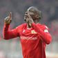 Nigeria forward Anthony Ujah celebrates scoring the opening goal in FC Union Berlin's 2-0 win over Bundesliga leaders Borussia Moenchengladbach on Saturday.