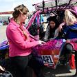 A Saudi woman dreams the dream while sitting in the car of Italian driver Camelia Liparoti