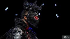 Deontay Wilder wore a mask complete with glowing red eyes for his ring walk- Credit: Reuters