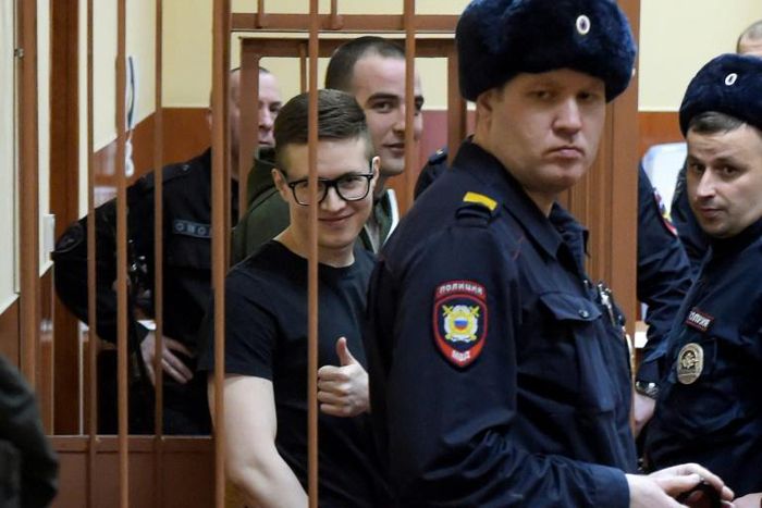 Viktor Filinkov, 25, and Yuli Boyarshinov, 28, are accused of belonging to the Network group which allegedly plotted an armed uprising during the presidential election in 2018 as well as terror attacks during the World Cup that year