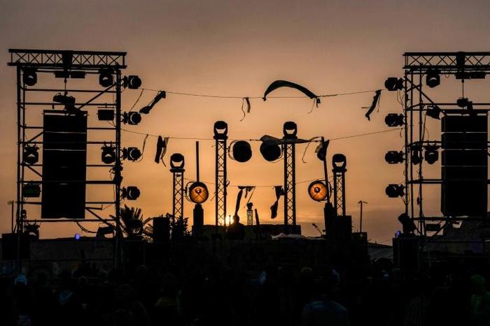 Electronic music festival "Les Dunes Electroniques" at Ong Jmel, near the town of Nefta in Tunisia