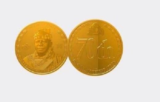 The 24-carat gold coins is to commemorate Otumfuo Osei Tutu II 20th anniversary