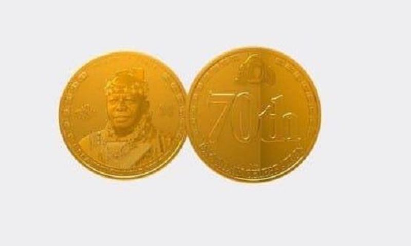 The 24-carat gold coins is to commemorate Otumfuo Osei Tutu II 20th anniversary