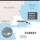Map locating the Sabiha Gokcen airport in Istanbul, where a plane skidded off the runway.