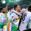 Remind me: Moenchengladbach's Algerian defender Ramy Bensebaini celebrates after converting the late penalty winner
