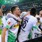 Remind me: Moenchengladbach's Algerian defender Ramy Bensebaini celebrates after converting the late penalty winner