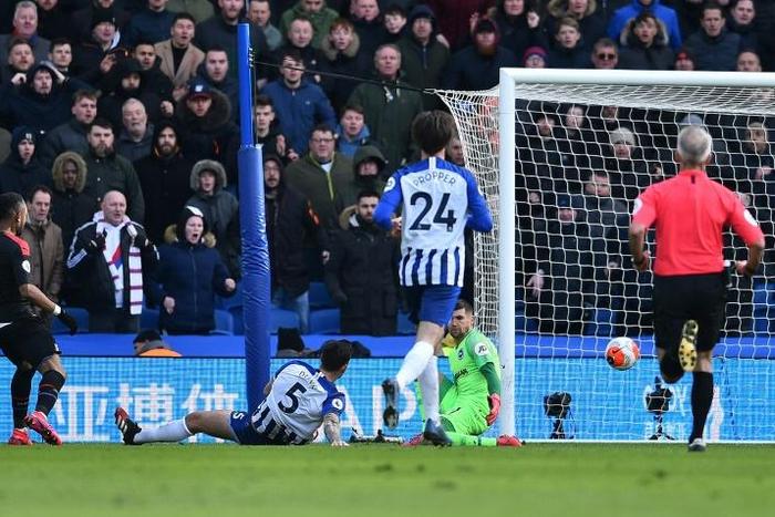 Key goal - Jordan Ayew scores the winner in Crystal Palace's 1-0 victory away to Brighton