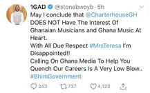 Stonebwoy's tweet