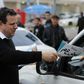 Leading Israeli Arab politician Ayman Odeh hands out leaflets while campaigning for Tuesday's general election