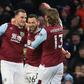 Burnley forward Chris Wood (left) celebrates his goal against Tottenham