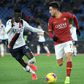 Musa Barrow (L) of Bologna pursues Cengiz Under of Roma