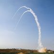 An Israeli missile is launched from the Iron Dome defence missile system, designed to intercept and destroy incoming short-range rockets and artillery shells