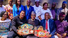 Anthony Joshua meets President Buhari