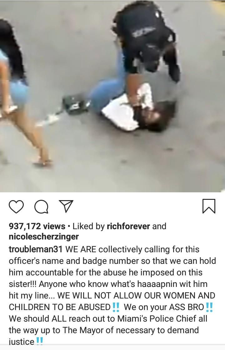 Angry police officer pins pretty lady’s neck to the ground, strangles her ‘to die’ (video)