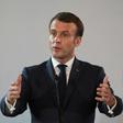 French President Emmanuel Macron speaks at the Presidential Palace in Abidjan