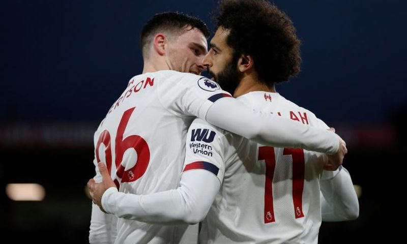 Mohamed Salah (R) scored in Liverpool's 3-0 win over Bournemouth