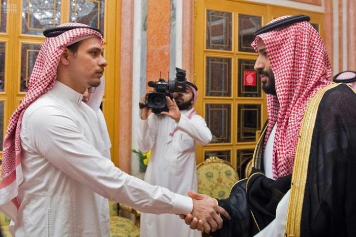 Salah Khashoggi (L), the son of slain Saudi journalist Jamal, has welcomed a court verdict handing down death sentences for his father's murder