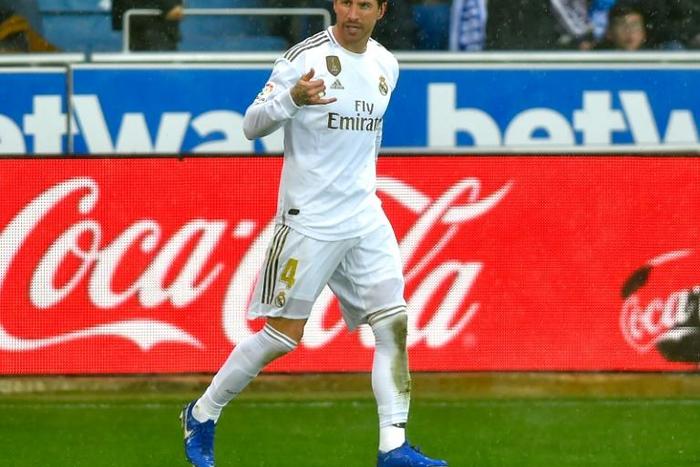Sergio Ramos scored the opening goal for Real Madrid in their 2-1 win over Alaves on Saturday.