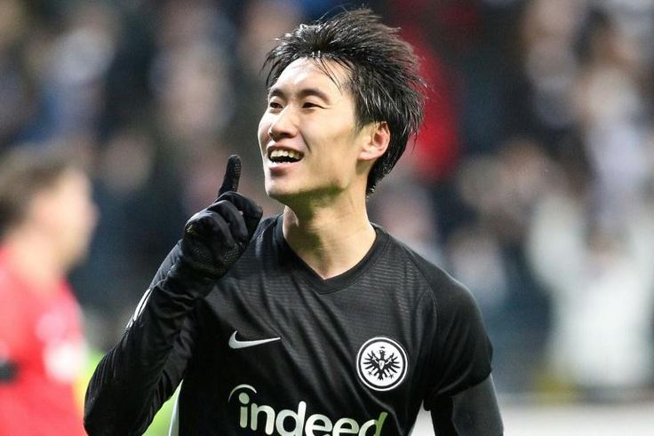 Japan midfielder Daichi Kamada celebrates scoring for Eintracht Frankfurt in their 4-1 win over Salzburg in their Europa League last 32, first leg clash on Thursday.