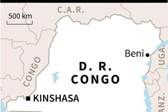 Map of Democratic Republic of Congo, locating Beni