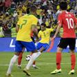 Philippe Coutinho scored direct from a free-kick in Brazil's 3-0 friendly victory over South Korea in Abu Dhabi