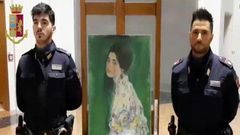 The stolen Klimt back inside the Piacenza gallery