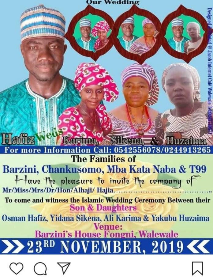 Ghanaian man’s upcoming wedding to 3 women triggers reactions