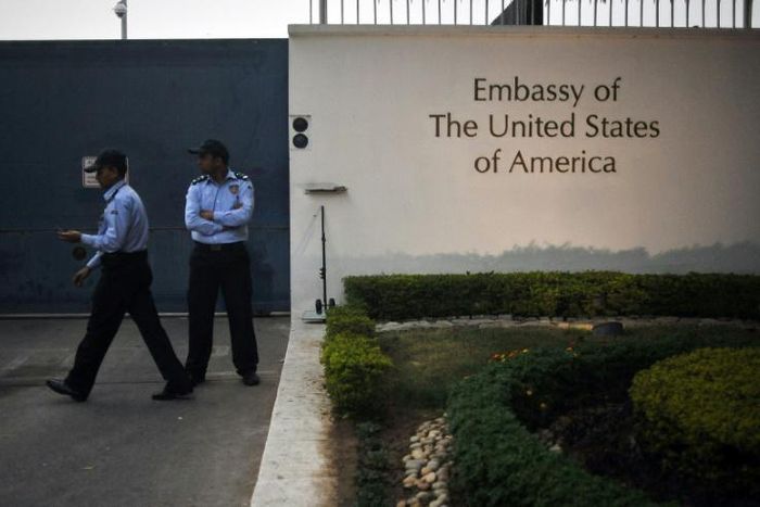 An Indian man has been charged with raping a five-year-old girl on the premises of the US embassy in India's capital New Delhi