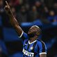 Striker's salute: Inter Milan's Romelu Lukaku celebrates after opening the scoring
