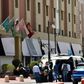 Mask-clad guests depart a hotel in the Saudi capital Riyadh, where hotels have been used to quarantine people to combat the spread of COVID-19