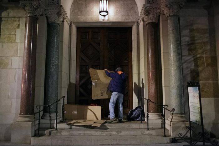 He Says He Stabbed a Student to Defend His Home. His Home Is a Box.