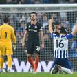 Brighton midfielder Alireza Jahanbakhsh celebrates his side's 1-1 draw against Chelsea
