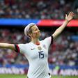 Megan Rapinoe celebrates scoring in the World Cup quarter-final win over France in June