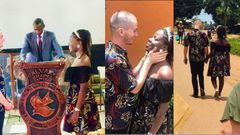 Couple trek home after a simple COVID-19 wedding, pastor arrives  on a bicycle (photos)