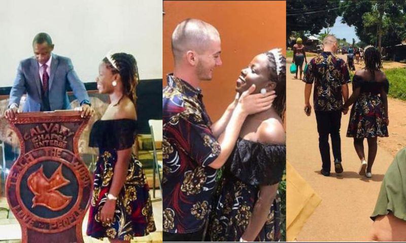 Couple trek home after a simple COVID-19 wedding, pastor arrives  on a bicycle (photos)