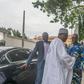 Benin's former leader Thomas Boni Yayi (in white) 2nd L, white)after arriving in in Cotonou on Wednesday