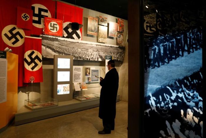 An ultra-Orthodox Jewish man visits the Yad Vashem Holocaust Memorial museum in Jerusalem on January 27 last year - the 74th anniversary of the liberation of Auschwitz