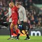Liverpool midfielder Fabinho leaves the pitch during the Champions League match against Napoli