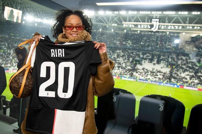 Rihanna surprises fans by attending Juventus vs Atletico Madrid game