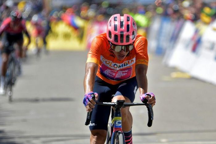 Race winner Sergio Higuita left Egan Bernal behind at the finish of the Tour of Colombia